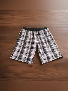 ZOEY & BETH (L) Pink Black Silver Pull On Shorts Plaid Preppy Grudge Skater Y2K